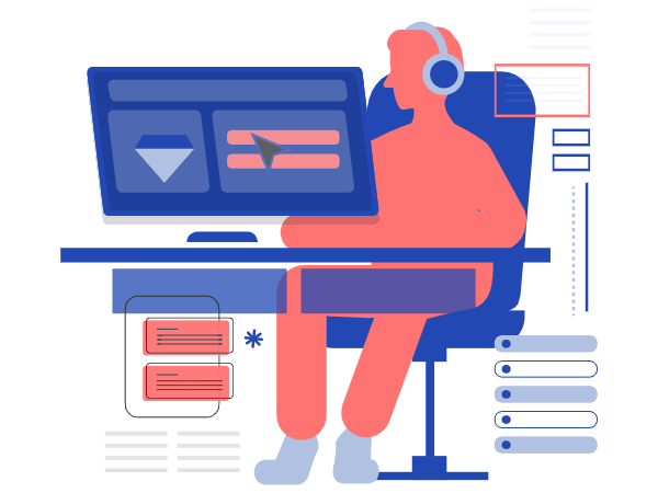 Person sitting at computer